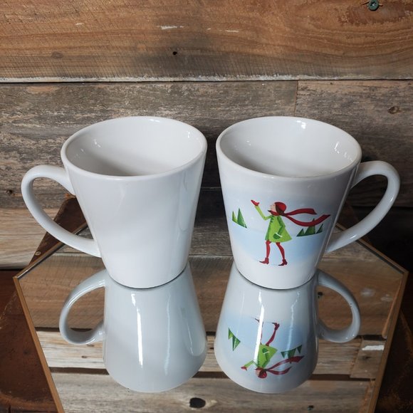 Set of Two Designpac Coffee Mugs - Girl and Fox - Winter Scene - Hot Cocoa - Picture 4 of 6
